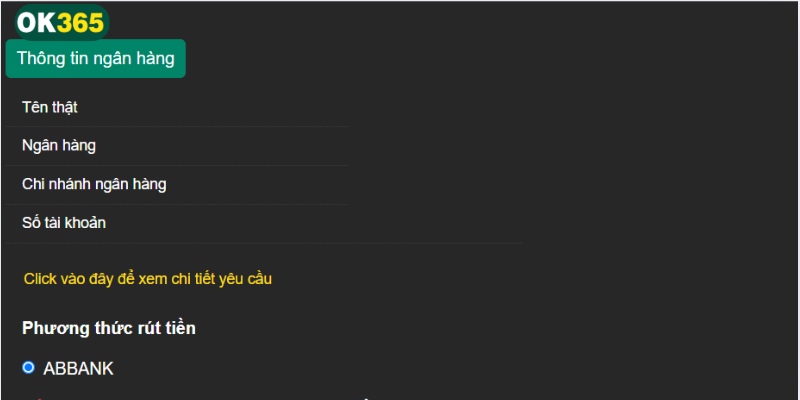 Kiểm tra điều kiện rút tiền hợp lệ