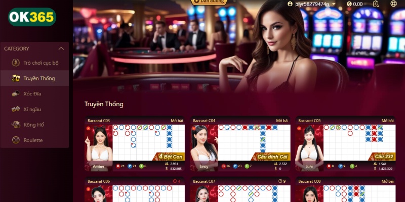 Casino OK365 quy tụ nhiều thể loại game bài khác nhau