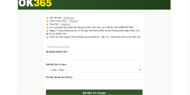 Dịch vụ khách hàng giúp OK365 khẳng định uy tín